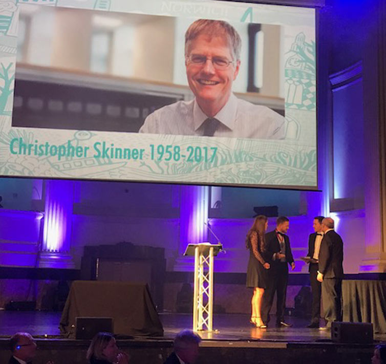 Practice Director Chris Skinner has been posthumously awarded for his outstanding contribution to the legal profession in Norfolk